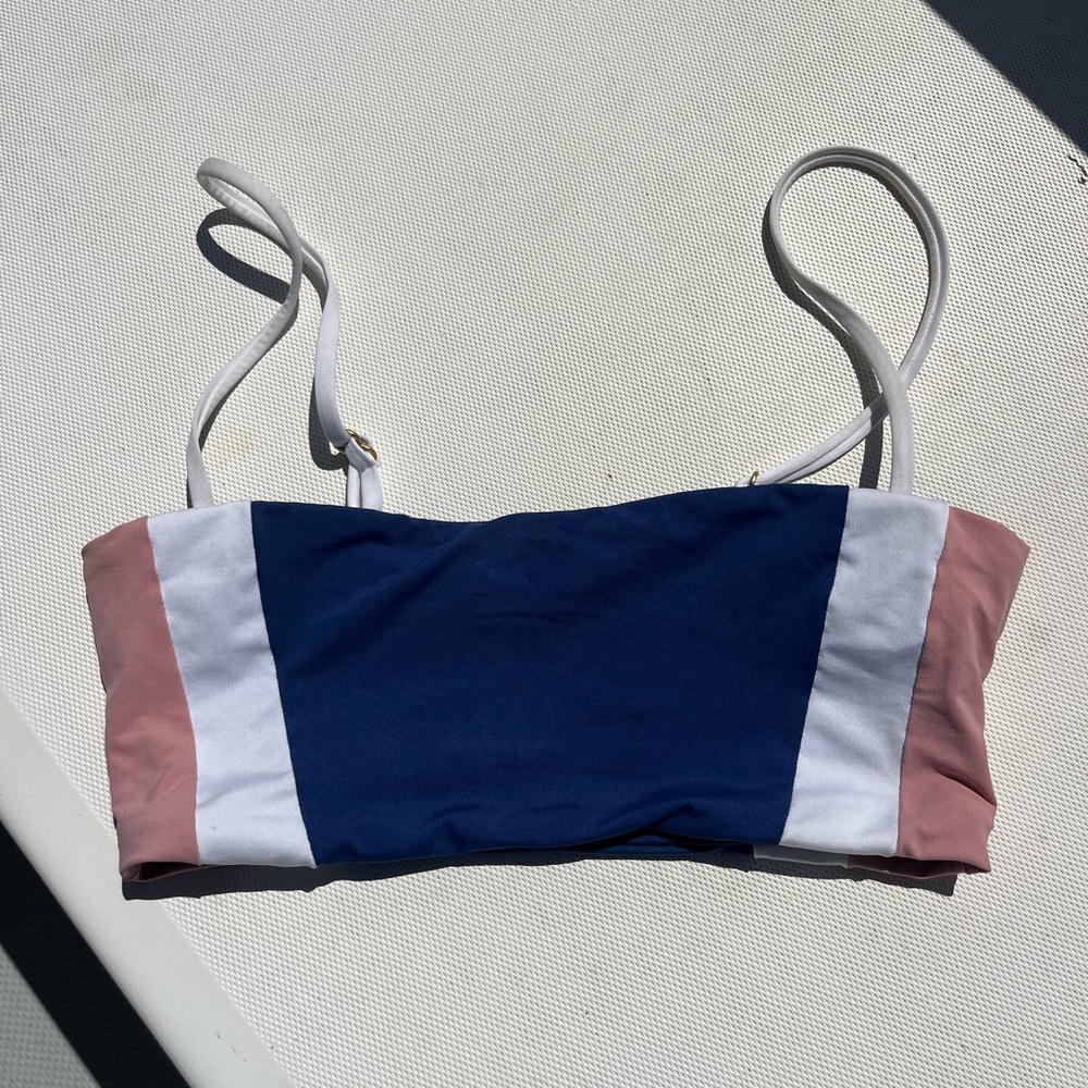 L Space Color Block Rebel Heart Bikini Top